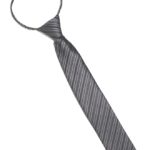 Детский галстук серый с диагональными полосами спереди