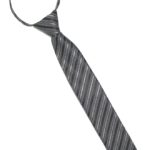 Детский галстук темно-серый с диагональными полосами в крапинку спереди