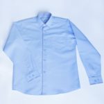 Рубашка Для Мальчика Синяя С Окантовкой вид