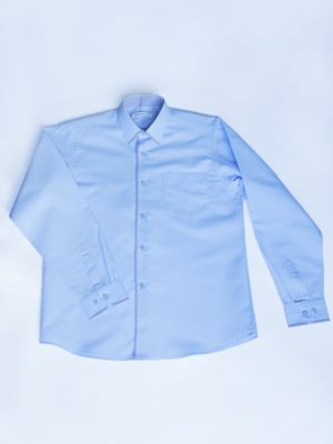 Рубашка Для Мальчика Синяя С Окантовкой вид