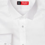 Белая приталенная рубашка с планкой Vester 86616 W