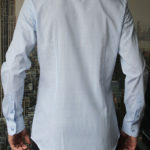 Белая рубашка в голубую клетку Vester 93616 S сзади