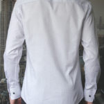 Белая рубашка с черным узором Vester 86416 E сзади