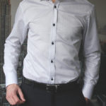 Белая рубашка с черным узором Vester 86416E_01