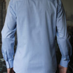Голубая рубашка с белым узором Vester 70714 S сзади
