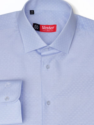 Голубая рубашка с узором Vester 70714 S