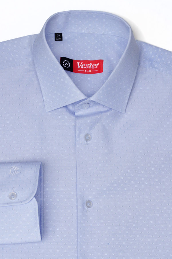 Голубая рубашка с узором Vester 70714 S