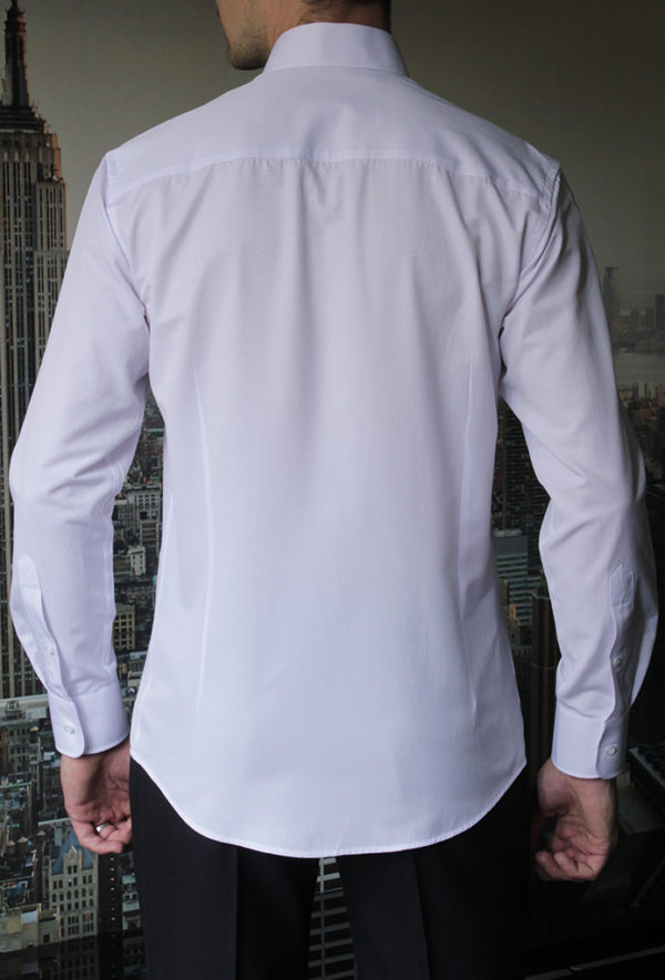 Приталенная белая рубашка под бабочку Vester 73114 S сзади