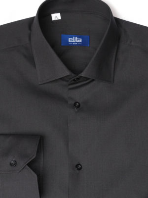 Приталенная черная рубашка Vester 68412 N