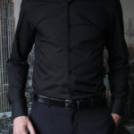 Приталенная черная рубашка Vester 68412N_01
