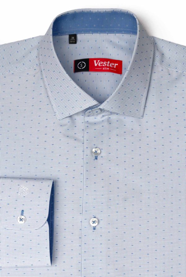 Рубашка в голубую клетку Vester 93014 S