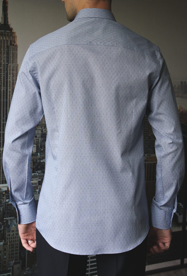 Рубашка в мелкую черно-синюю клетку Vester 87216 S сзади