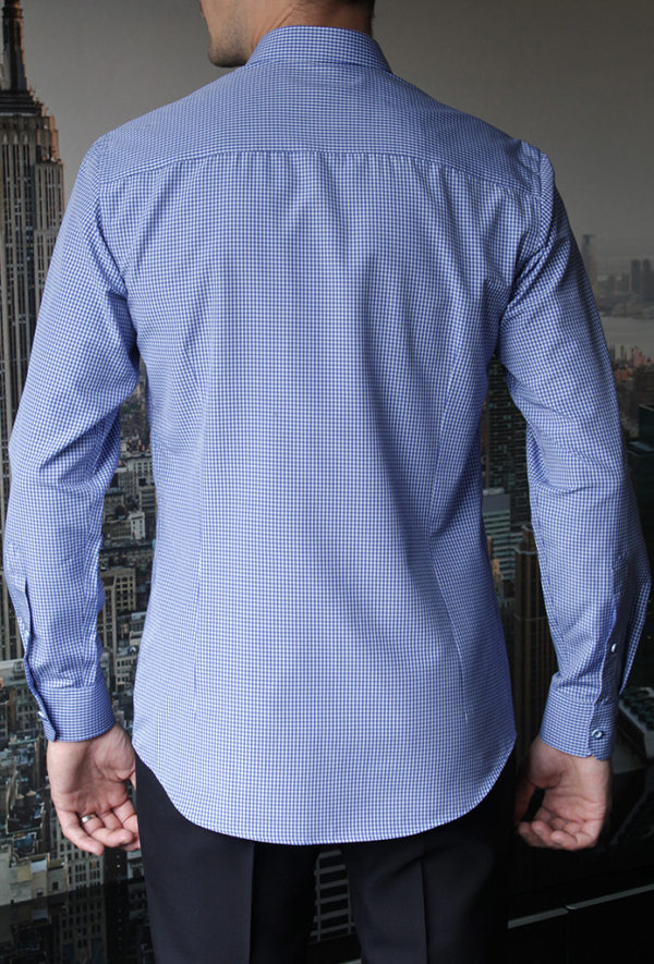Рубашка в темно-синюю клетку Vester 93814 S сзади