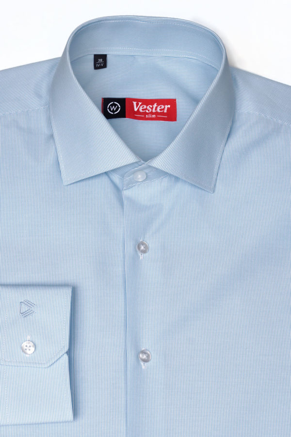 Рубашка в тонкую голубую полоску Vester 768814 W
