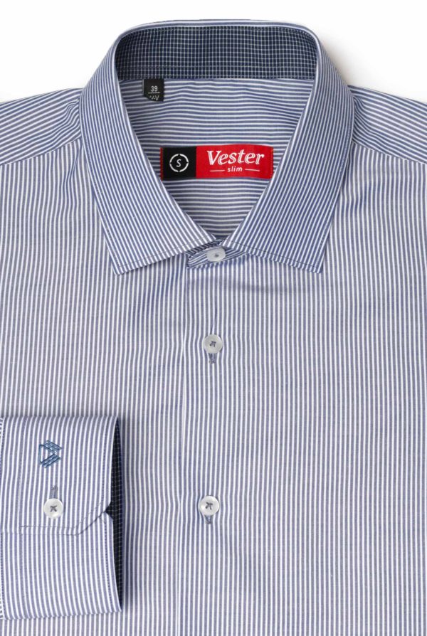 Рубашка в широкую синюю полоску Vester 93814 S