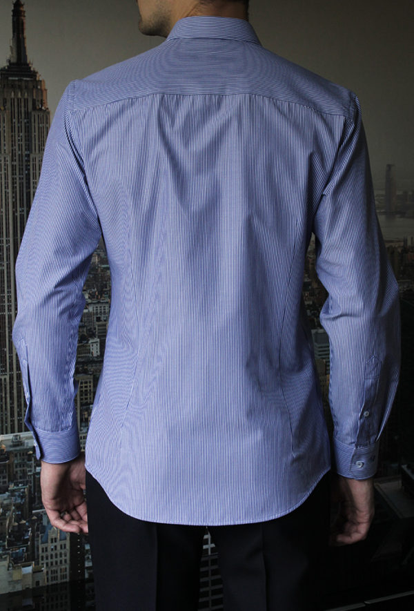 Рубашка в широкую синюю полоску Vester 93814 S сзади