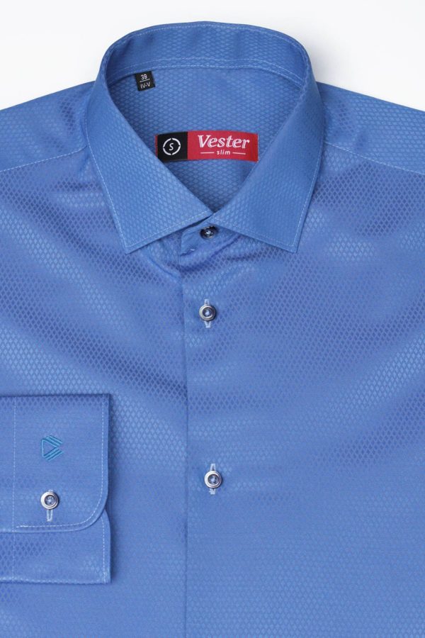 Рубашка синяя фактурная Vester 70714 S
