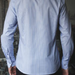 Рубашка фактурная в синюю полоску Vester 89716 E сзади
