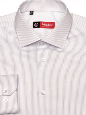 Белая рубашка в тонкую синюю полоску Vester 68814 W