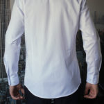 Белая рубашка в тонкую синюю полоску Vester 68814 W сзади
