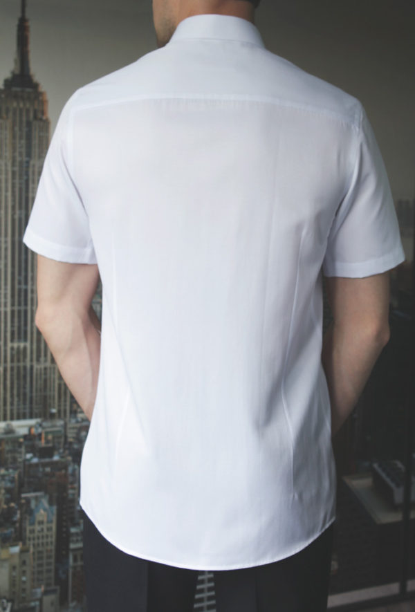 Белая рубашка с коротким рукавом Vester 72914 W сзади