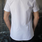 Приталенная белая рубашка с коротким рукавом Vester 86014 S сзади