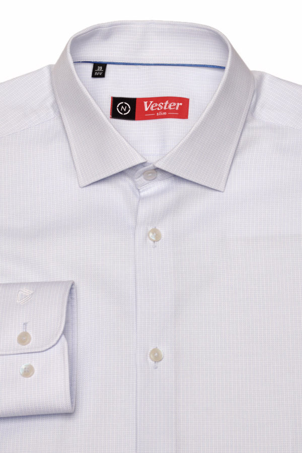 Рубашка нежно-голубая фактурная Vester 10416 W