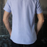 Рубашка с коротким рукавом в мелкую синюю клетку Vester 72914 S сзади